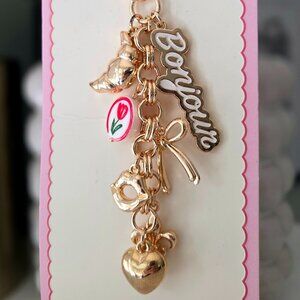 Bag Charm Purse Charm French Bonjour Croissant